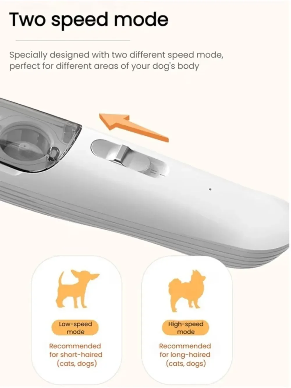 Pet Paw Hair Trimmer With Vacuum And LED Light Rechargeable